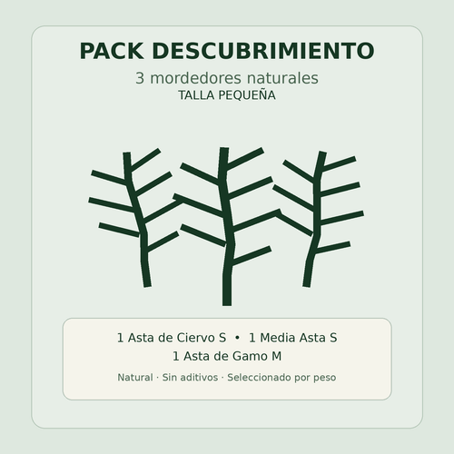 Pack Descubrimiento Ecomordiscos — 3 mordedores naturales talla pequeña