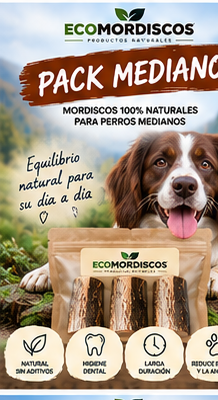 Pack Resistente Ecomordiscos — 3 mordedores naturales talla mediana